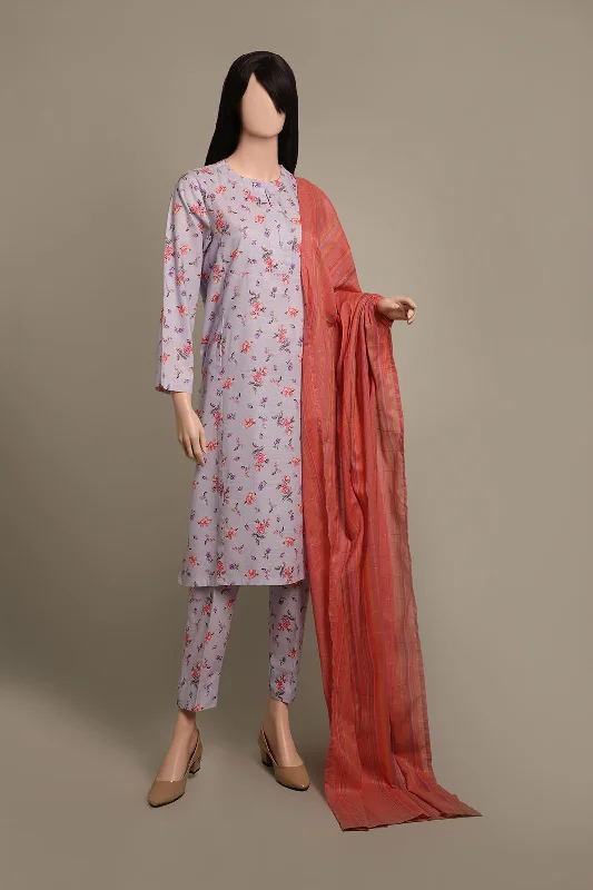 women's suit sets with loose-fitting bodiesPrinted Khaddar Stitched 3 Piece