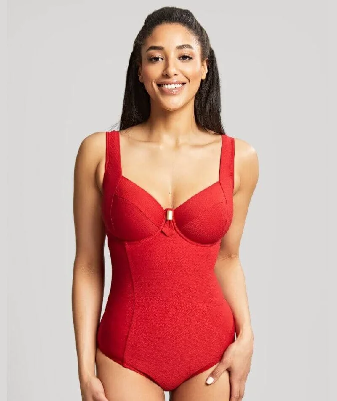 swimsuit with hooks and eyesPanache Swimwear Marianna Balconnet One Piece Swimsuit - Crimson