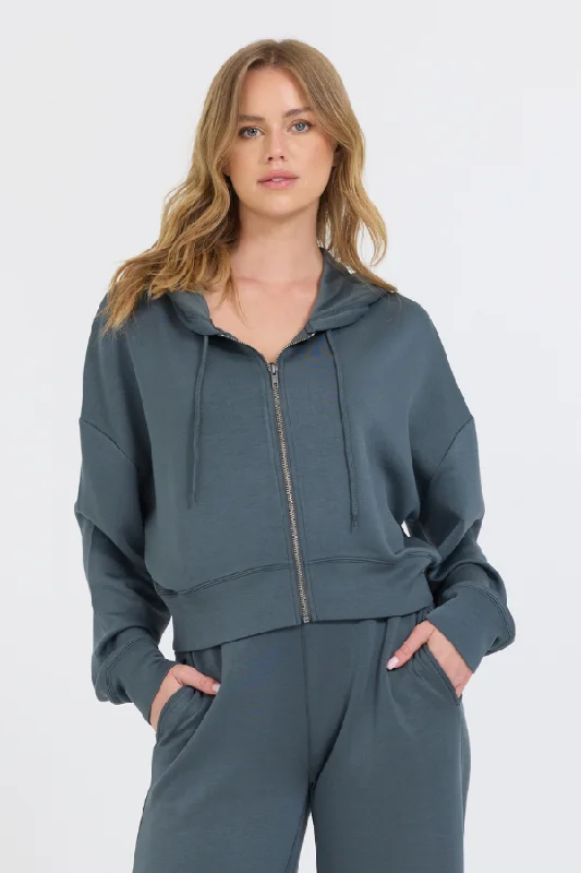 women's hooded jumpers with a lace-up back for added styleMountain Grey Cloud Fleece Hoodie