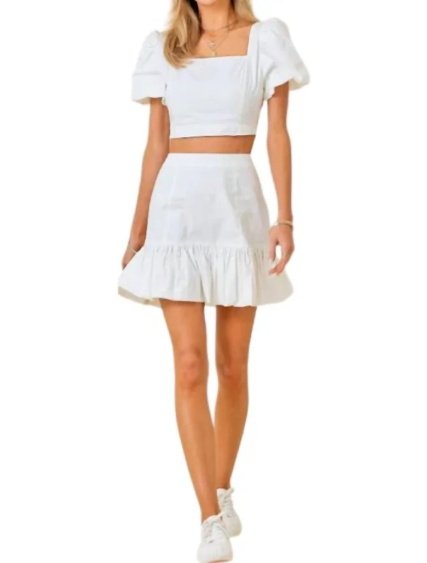 Bodycon dresses for womenRuffle Hem Skirt In White