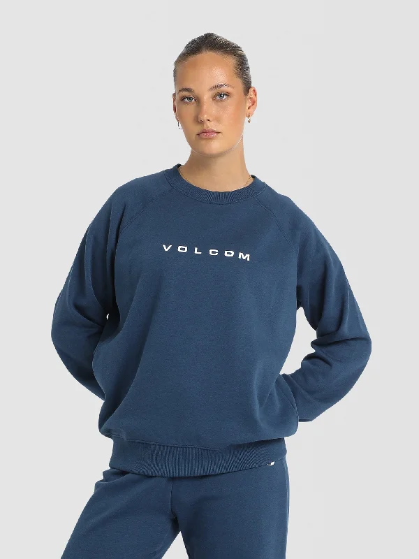 Faux fur women's sweaterVolcom Get More Crew Navy