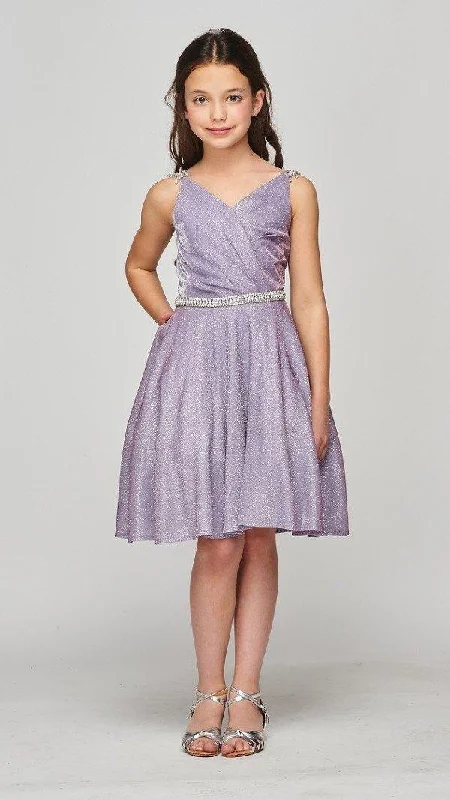 Shift dresses for womenShort Beaded Metallic Flower Girl  Dress