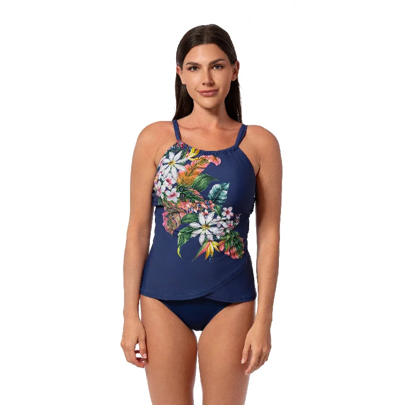 monokini swimsuitPALM DELIGHT AUDREY DRAPE TANKINI TOP