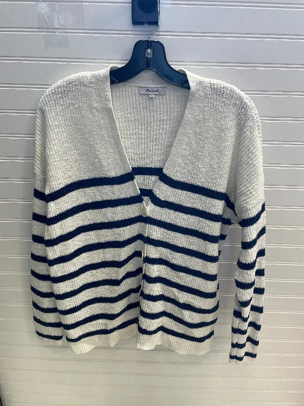 Statement women's sweaterSweater Cardigan By Madewell In Blue & White, Size: M