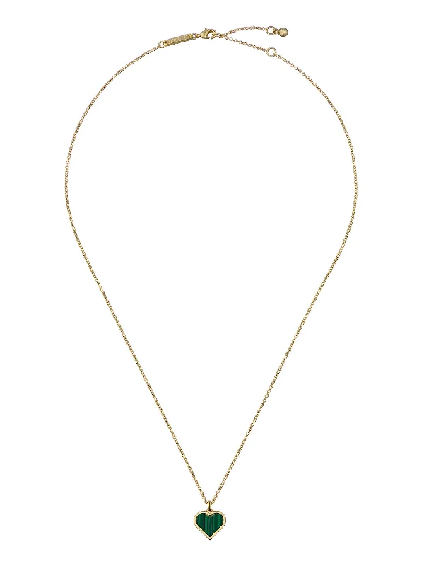 Checkered women's skirtsMorelie Monogram Heart Pendant Necklace Gold