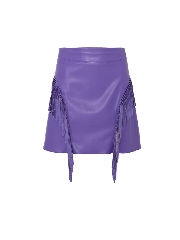 Plus-size women's skirtsFringe Faux Suede Mini Skirt