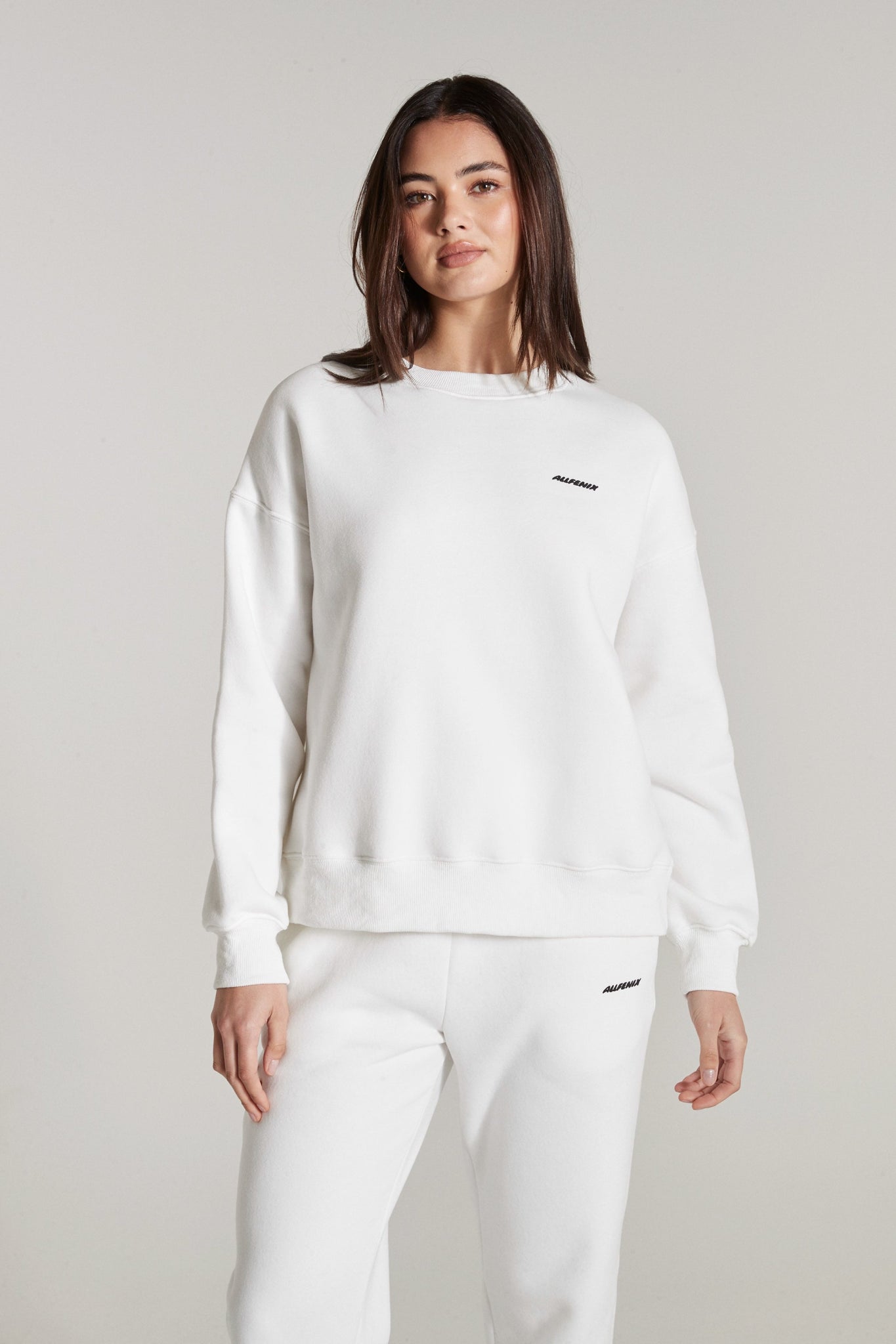 women's hooded pullovers with appliqué accentsAll Fenix Signature Crew Sweater