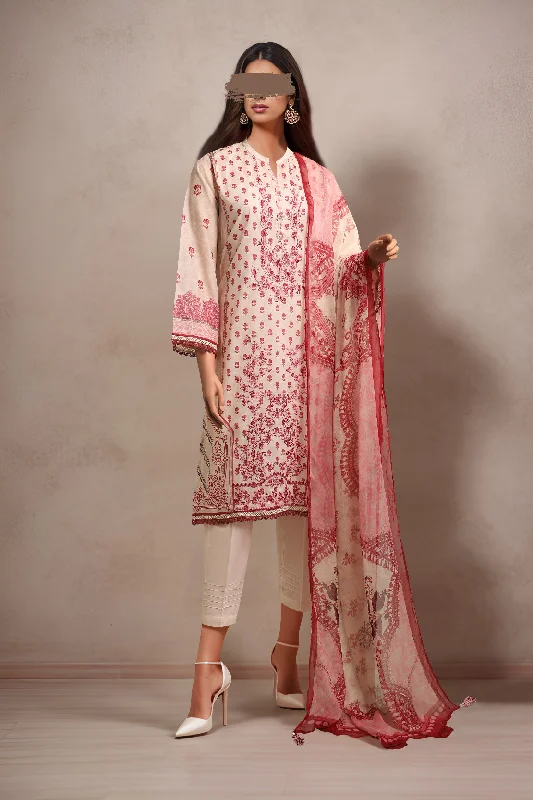 women's suit sets for workPrinted Embroidered Lawn Stitched 3 Piece