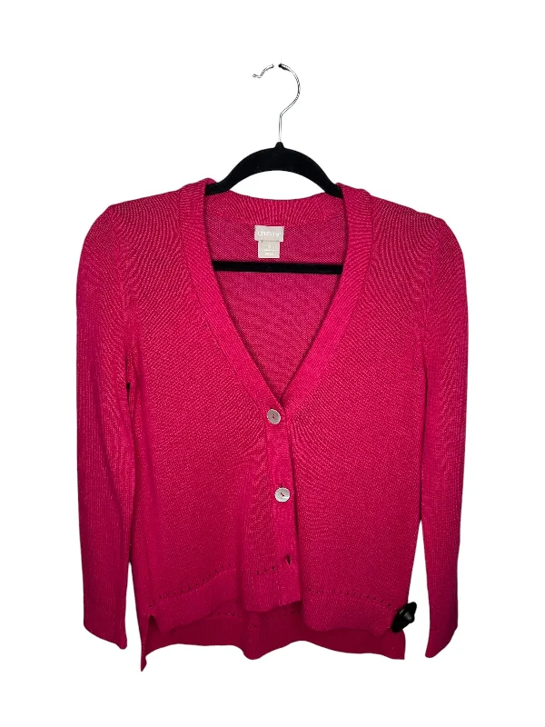 Ripped and distressed women's sweaterCardigan By Chicos In Pink, Size: S