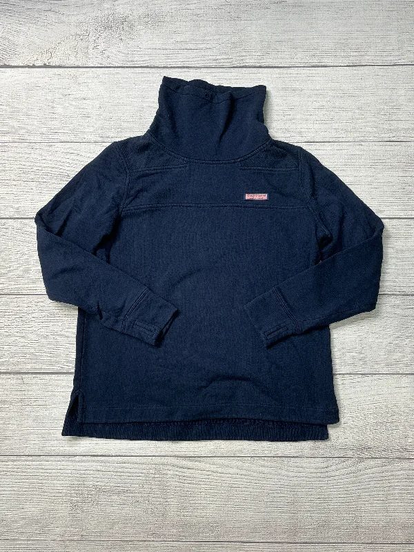 women's hooded pullovers with asymmetrical zippersSweatshirt Collar By Vineyard Vines In Navy, Size: S