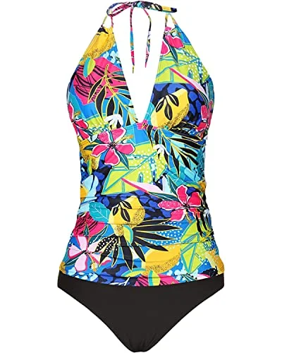 breathable swimsuitPlus Size Self-Tie Adjustable Straps Tankini