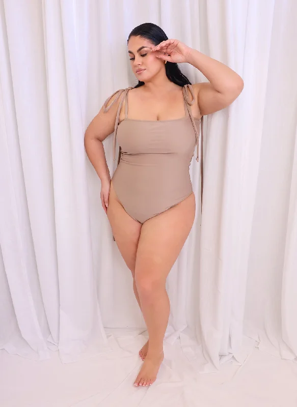 swimsuit for special occasionsCapri Tie Strap Swimsuit - Taupe