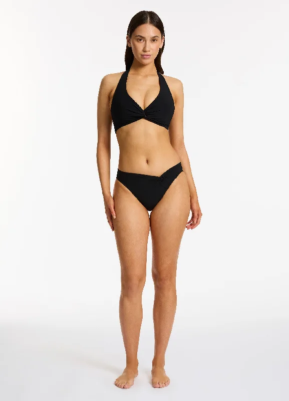 lycra swimsuitTwist Front Hipster Bikini Bottom - Black