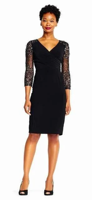 Women's casual dressesAdrianna Papell AP1E201493 Short V-Neck Cocktail Party Dress