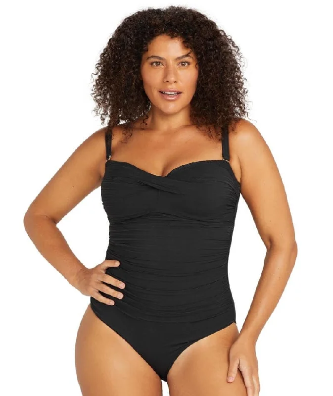 Artesands Aria Botticelli Twist Front Bandeau D-DD Cup One Piece Swimsuit - Black