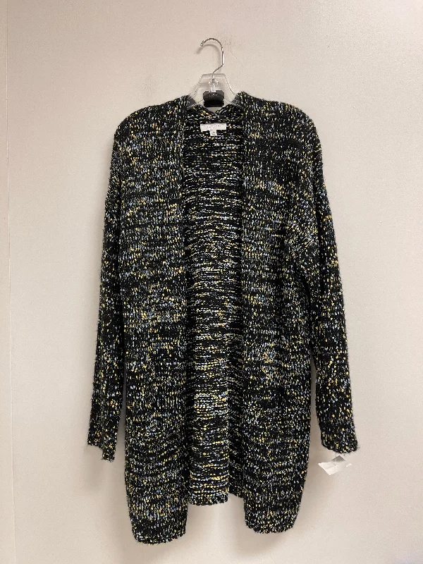 Oversized women's sweaterCardigan By New Directions In Black & Yellow, Size: L