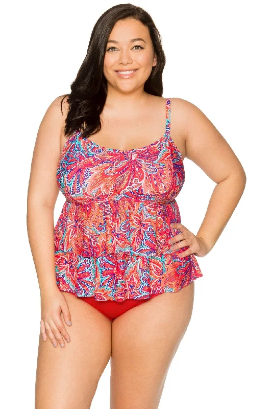 modern swimsuitCurve Samba Olivia Layered Tankini