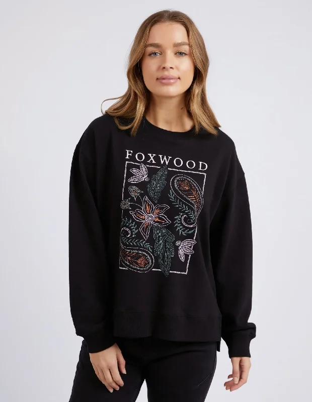 Sheer women's sweaterFoxwood Paisley Crew Black