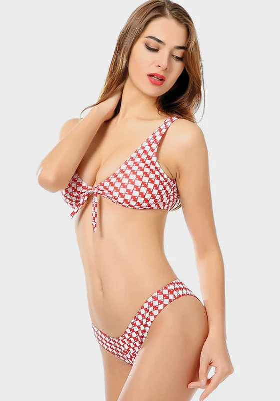 chlorine-resistant swimsuitConor Bow-Knot High Cut Bikini