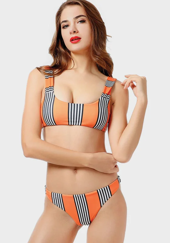 glamorous swimsuitVeni Push Up Striped Beachwear