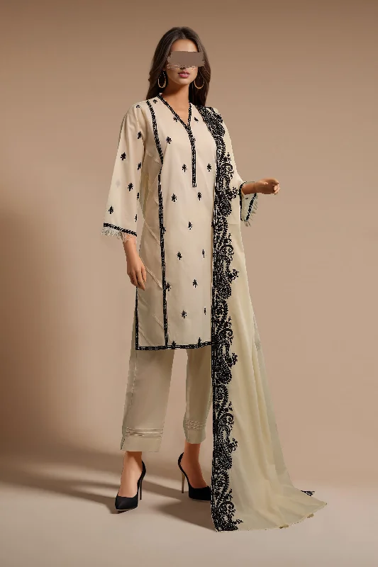 women's suit sets in solid colorsLuxury PRET Printed Emb Cambric Stitched 2 Piece (Shirt/Trouser)