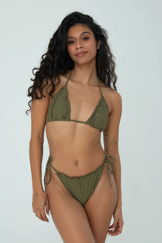 swimsuit with zippersMAYA TOP (OLIVE)