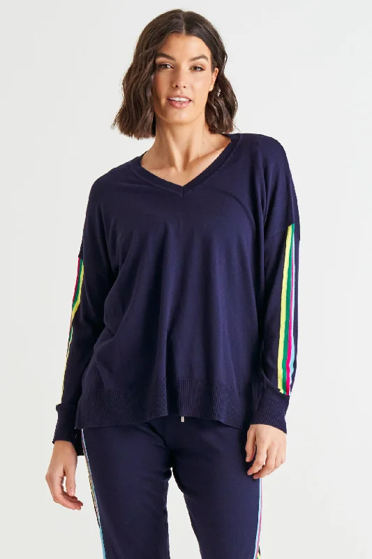 Plus-size women's sweaterBetty Basics Karina Sweater Blue Rainbow