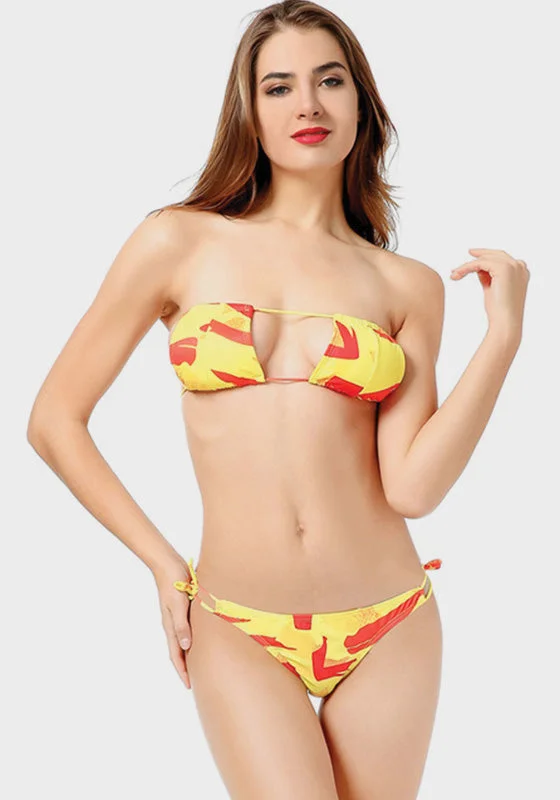 mixed-material swimsuitBrevi Bandeau Bikini