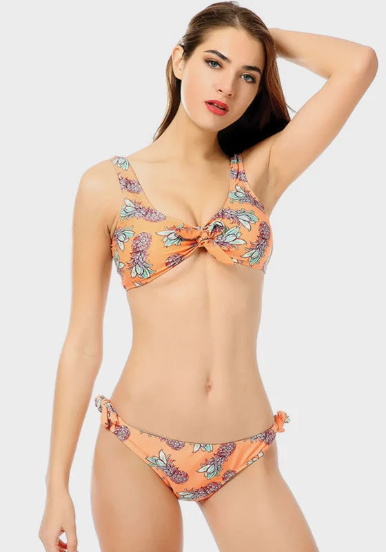 halter-neck swimsuitNavi Printed Push Up Bikini