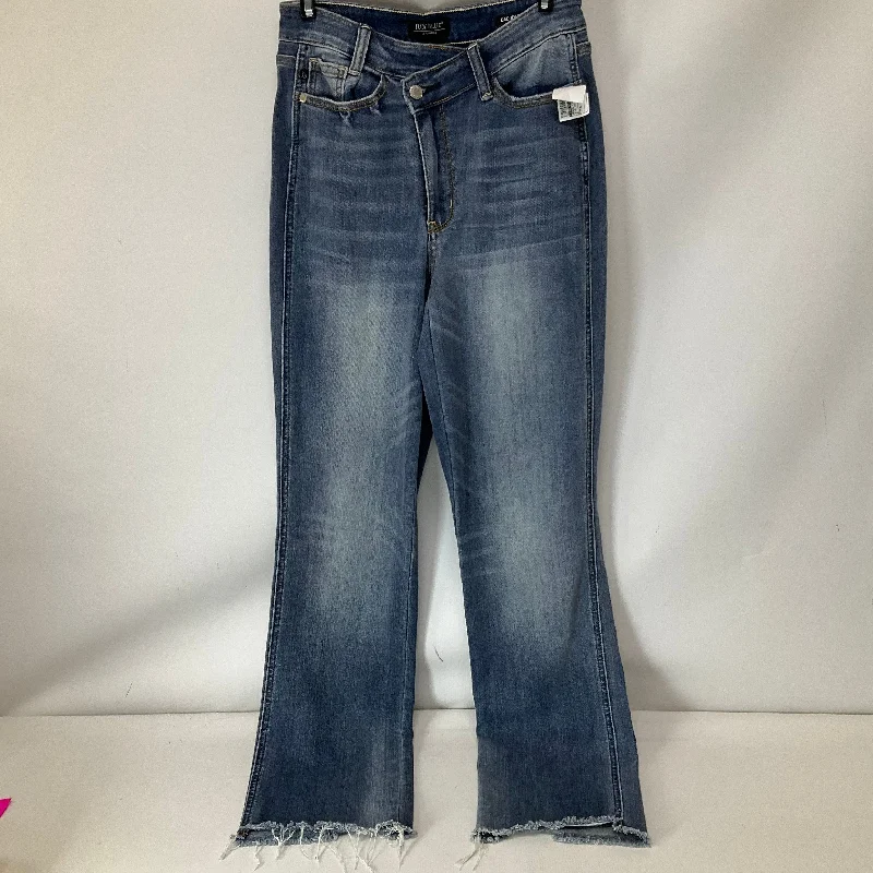 Jeans with leather patches for womenJeans Straight By Judy Blue In Blue Denim, Size: 4