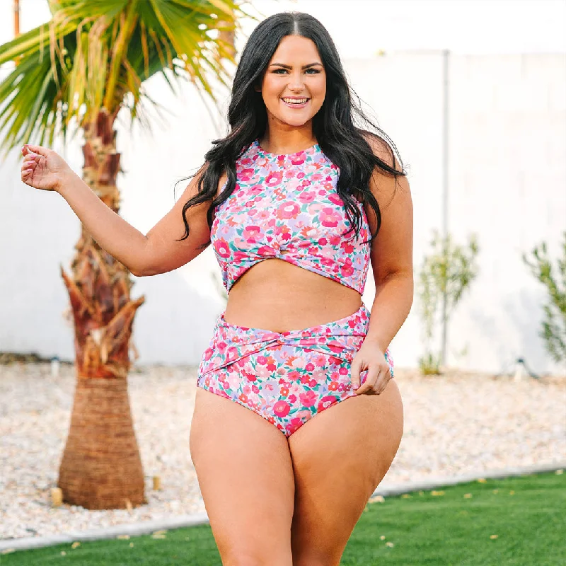 animal-print swimsuitSwim With Me Swim Bottom, Pink Floral