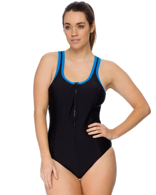 low-cut swimsuitRacer Back Swimsuit - Zip