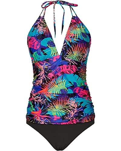 custom-made swimsuitPlus Size Tummy Control Two Piece Swimwear Ruched Tankini