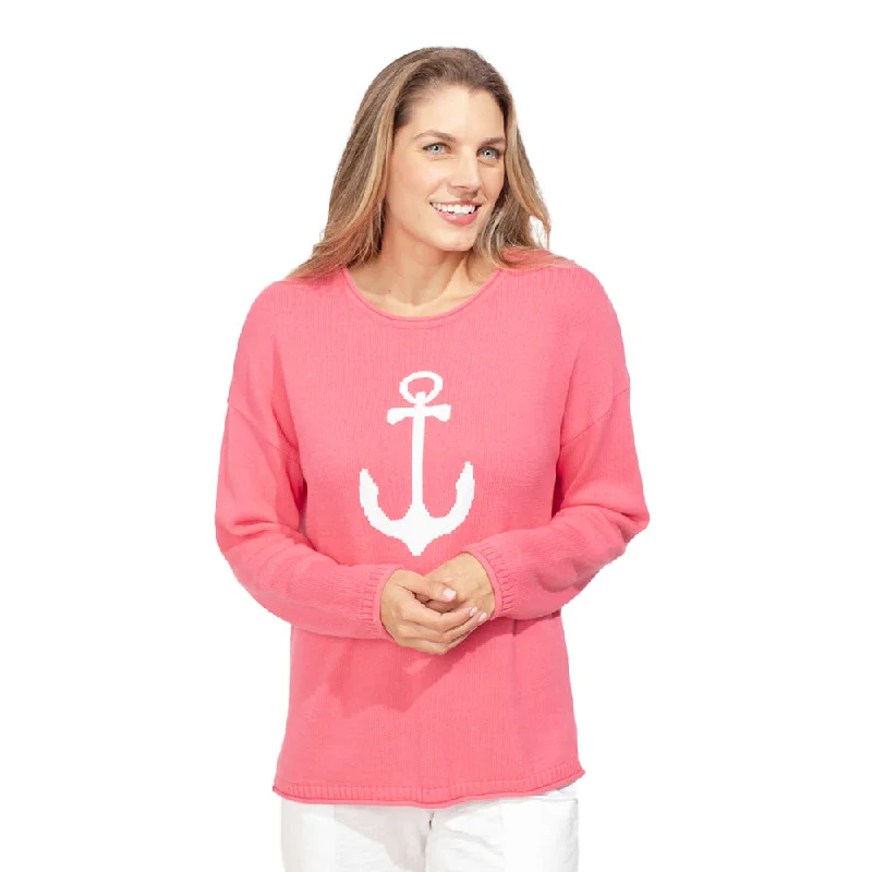 Vintage women's sweaterEscape by Habitat Anchor Pullover in Watermelon - 27103