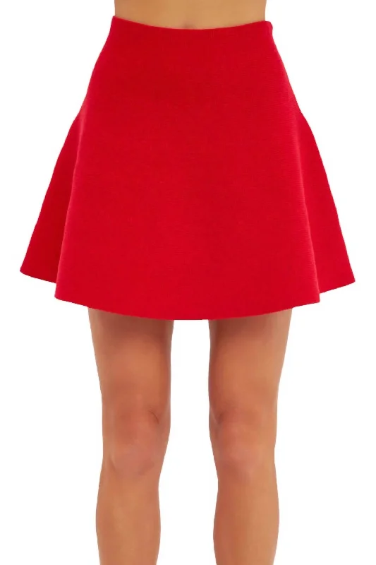 Lace-up women's pantsKatherine Skirt In Red