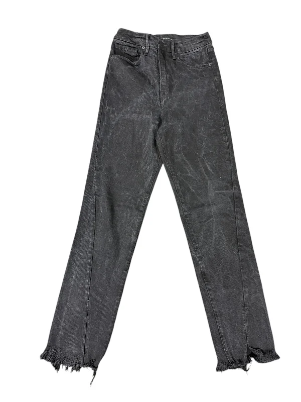 Distressed women's jeans with patchesJeans Straight By Good American In Black Denim, Size: 6