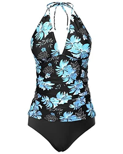 swimsuit accessoriesTwo Piece Plus Size Halter V Neck Swimwear