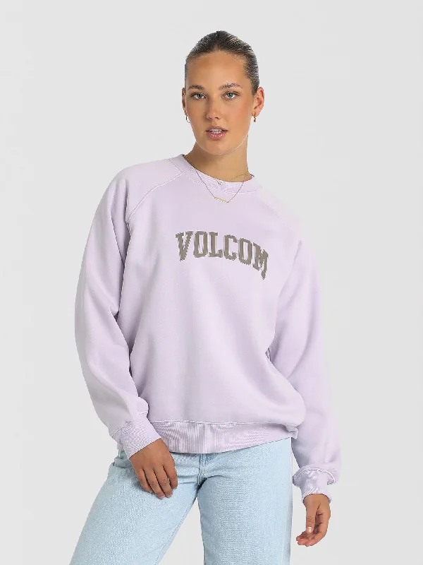 Embroidered women's sweaterVolcom Get More Crew Berry