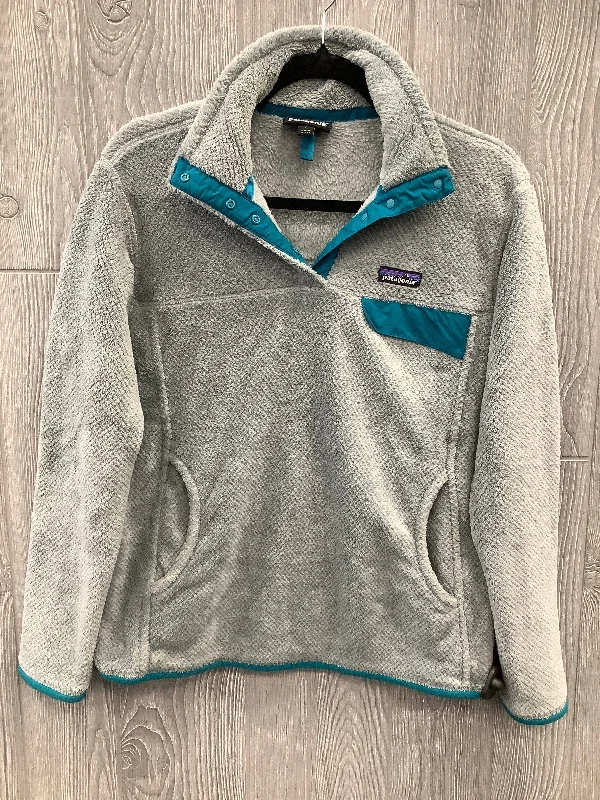 women's hooded jumpers with a zip-up front and kangaroo pocketsAthletic Sweatshirt Collar By Patagonia In Grey, Size: L