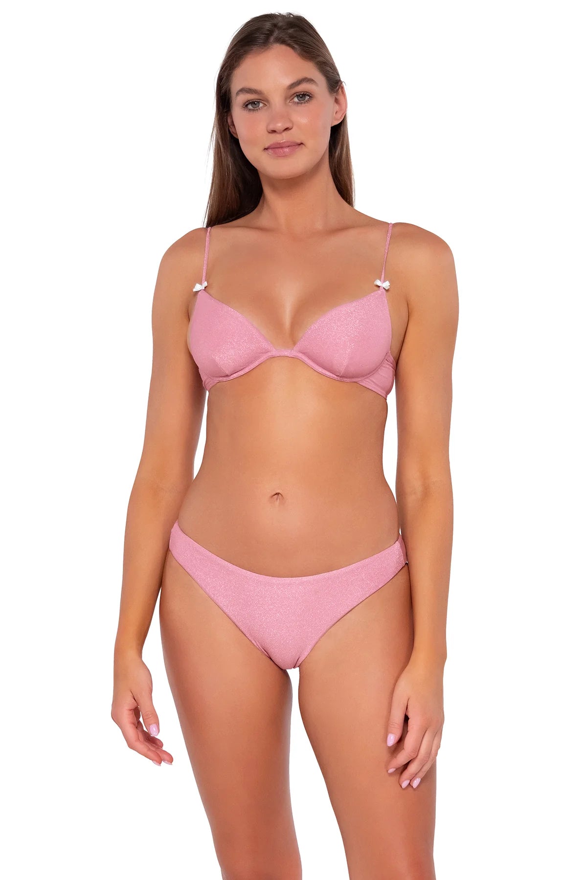 swimsuit for kayakingPink Shimmer Bikini Top