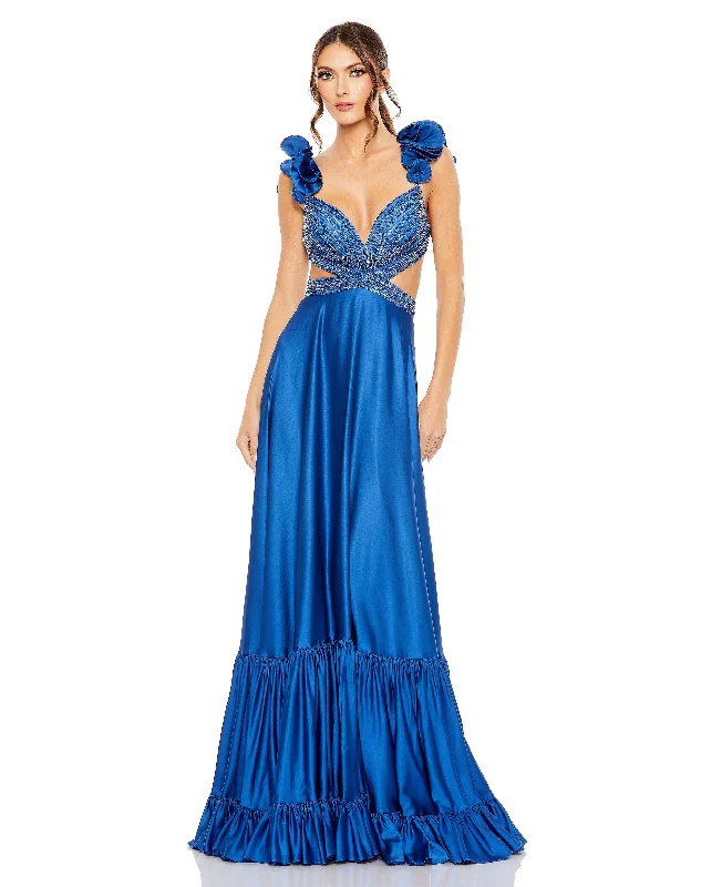 Fit-and-flare dresses for womenMac Duggal 50681 Prom Sleeveless Long Formal Dress