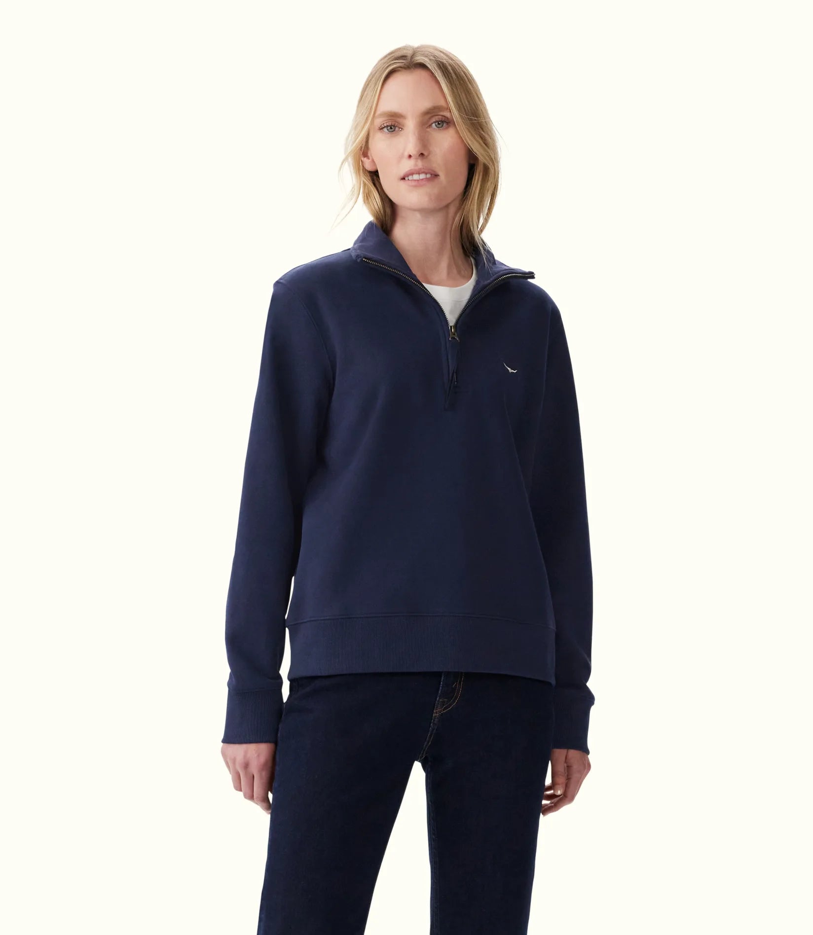 Sheer women's sweaterR.M.Williams - Trickett 1/4 Zip Sweatshirt - Navy