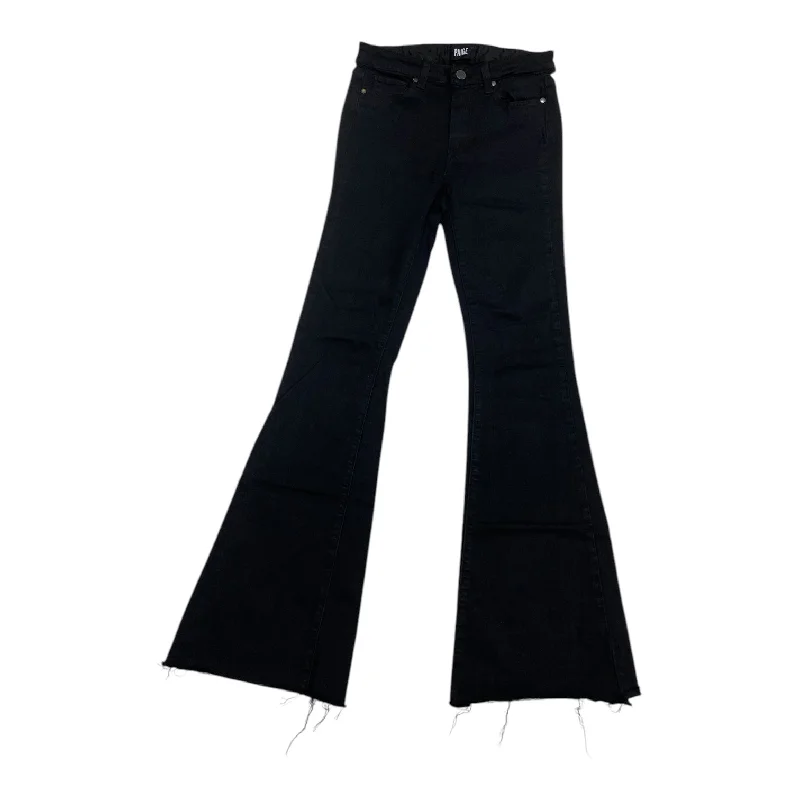 Soft denim women's jeansJeans Flared By Paige In Black Denim, Size: 4