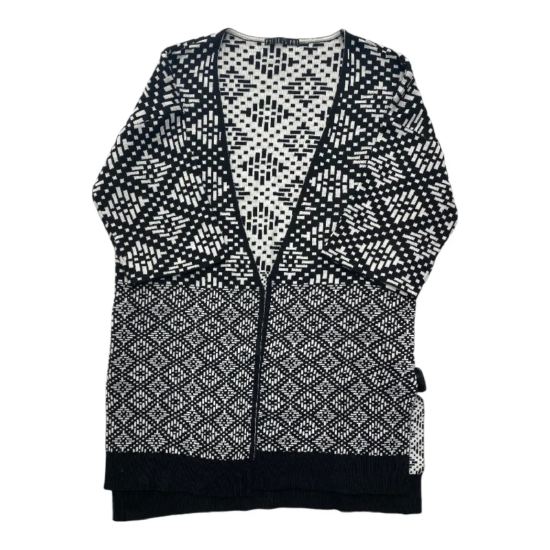 Dressy women's sweaterSweater Cardigan By Potters Pot In Black & White, Size: M