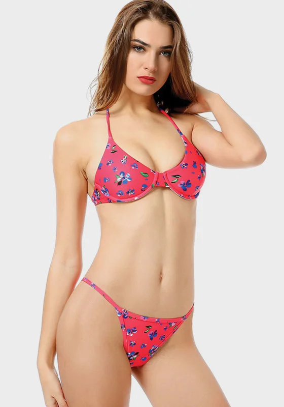 swimsuit with a ruched bodiceAlo Push Up Bikini Set