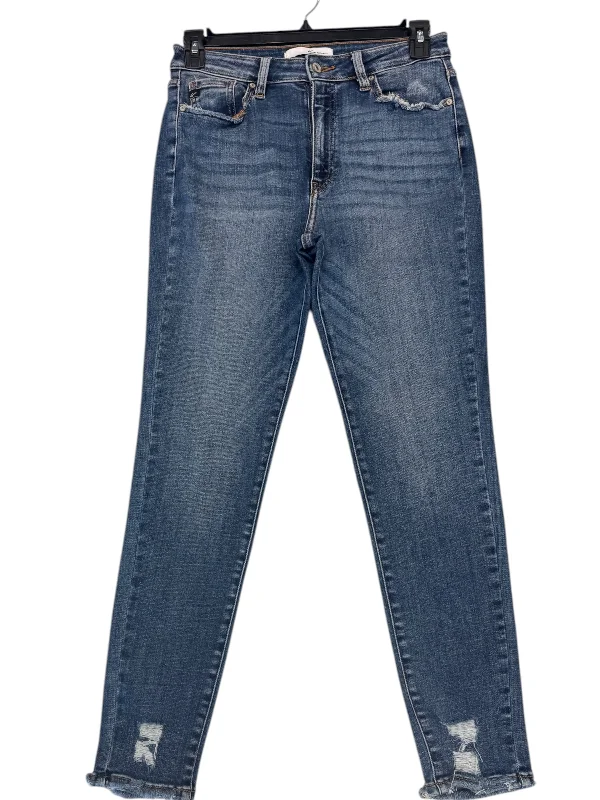 Jeans with reinforced stitching at the stress pointsJeans Skinny By Kancan In Blue Denim, Size: 10