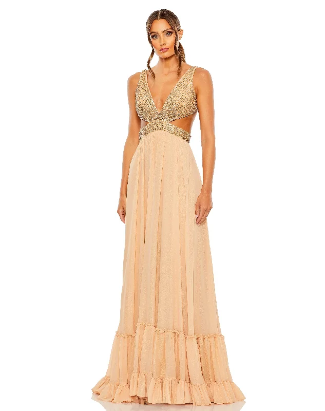 Bohemian women's dressesMac Duggal 68465 Prom Long Sleeveless Formal Dress