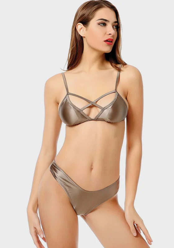 pool swimsuitAmitto Bandage High Cut Bikini