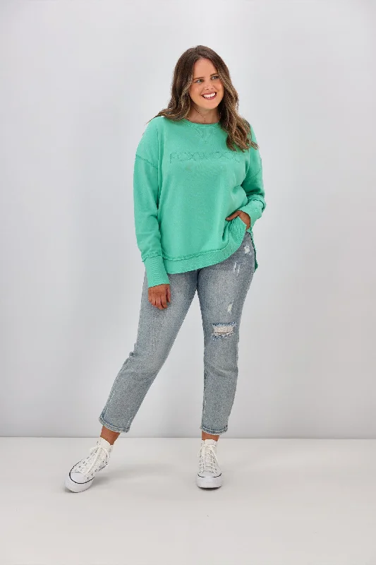 Color-block women's sweaterFoxwood Simplified Crew Teal