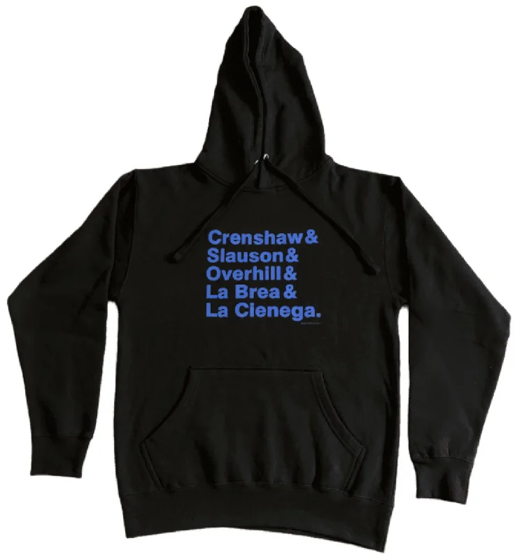 women's hooded pullovers with an empire waist for added comfortBlack & Royal Hoodie